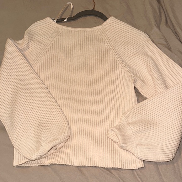 Sam Edelman cream white knit sweater top blouse jacket NEW Bloggers favorite - Picture 4 of 6